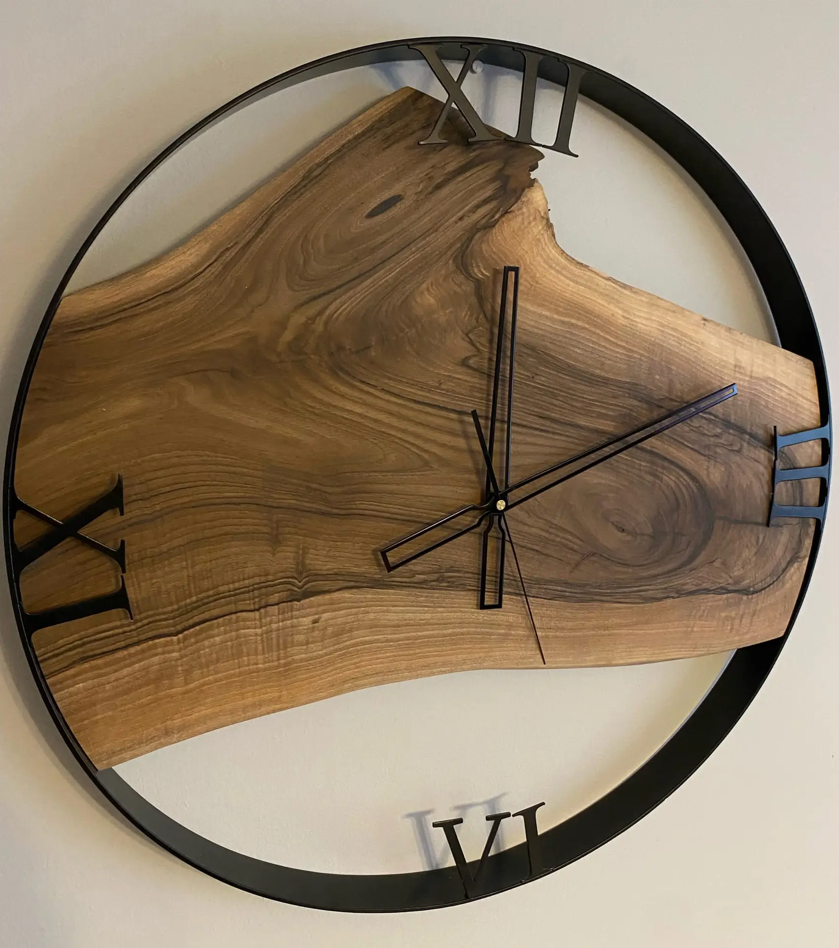 Zegar loftpwy 60 cm ,orzech włoski - obrazek 2