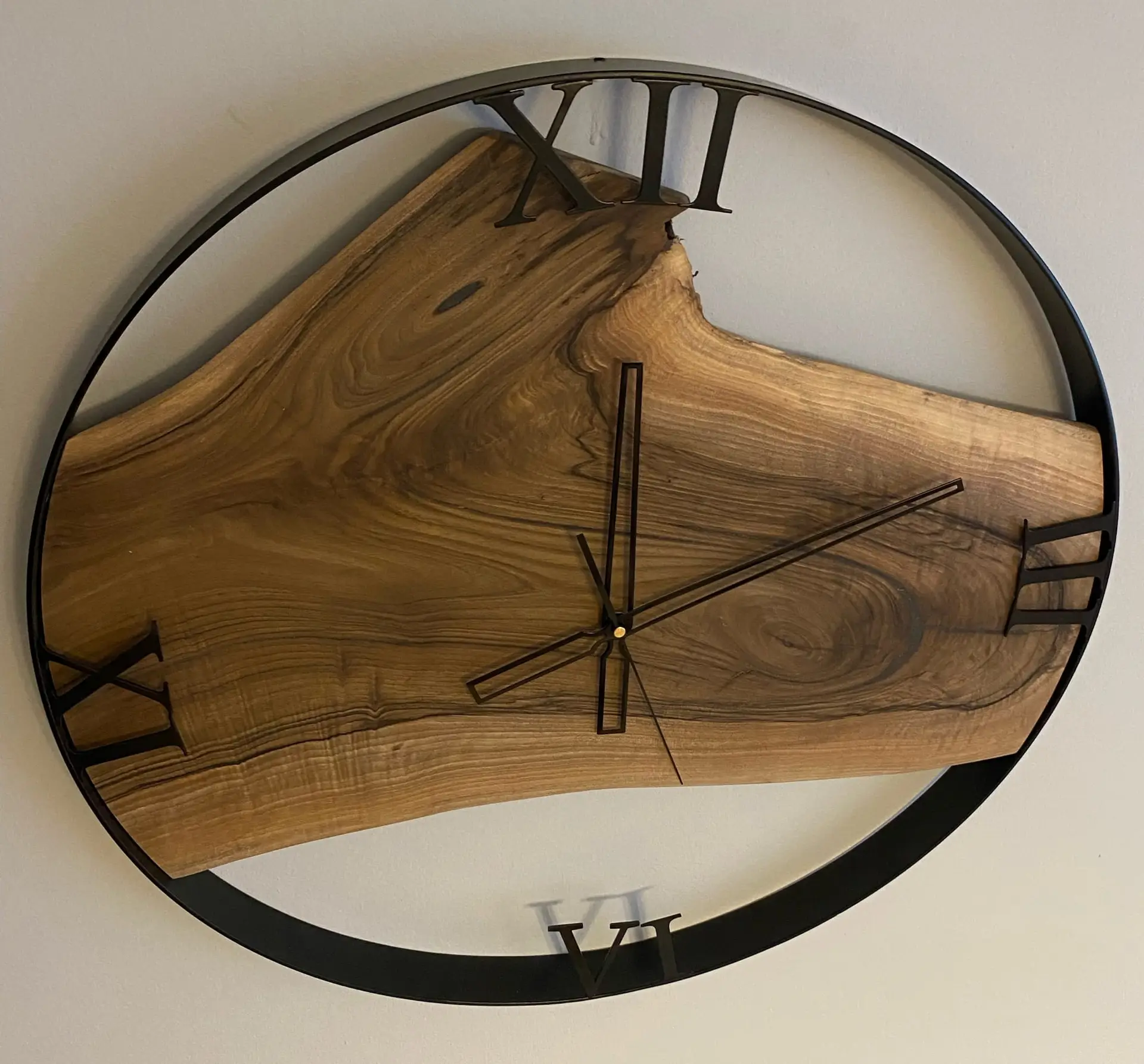 Zegar loftpwy 60 cm ,orzech włoski - obrazek 3