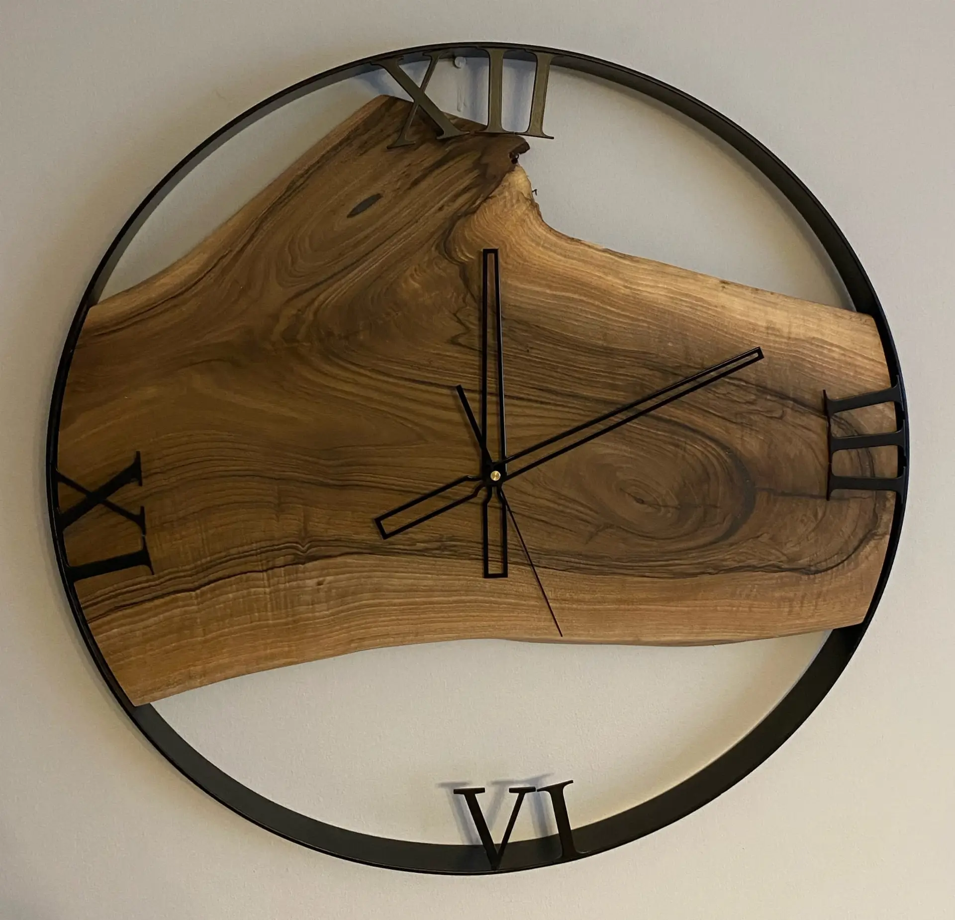 Zegar loftpwy 60 cm ,orzech włoski - obrazek 4