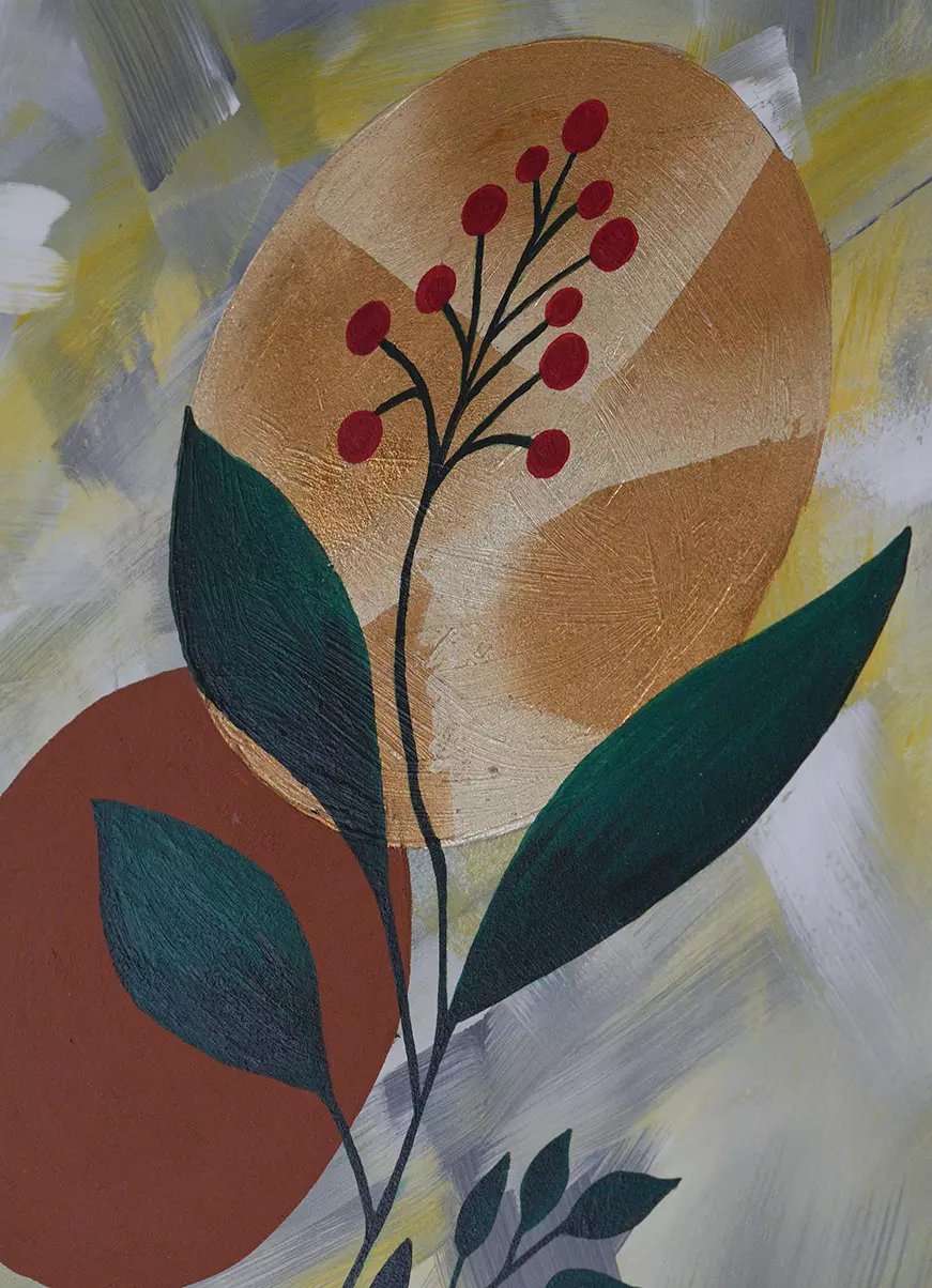 Obraz Abstrakcyjny "Boho" 50x70 cm, Ręcznie malowany, Na płótnie - obrazek 2