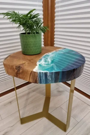 Stolik fala z żywicy