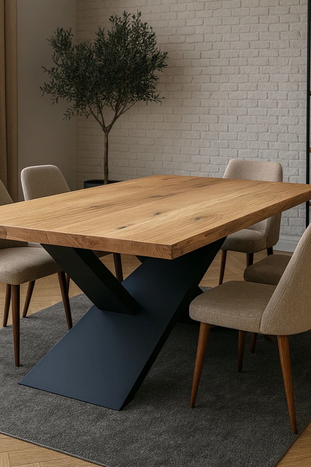 stół debowy loft 2m