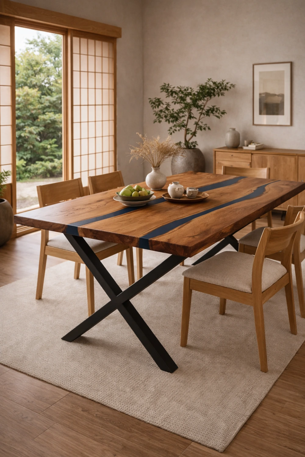 stół debowy z żywica 180 x 90 cm