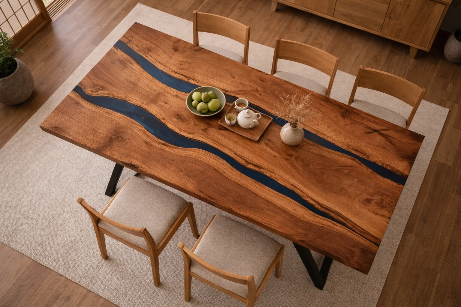 stół zdrewna i zywicy do jadalni